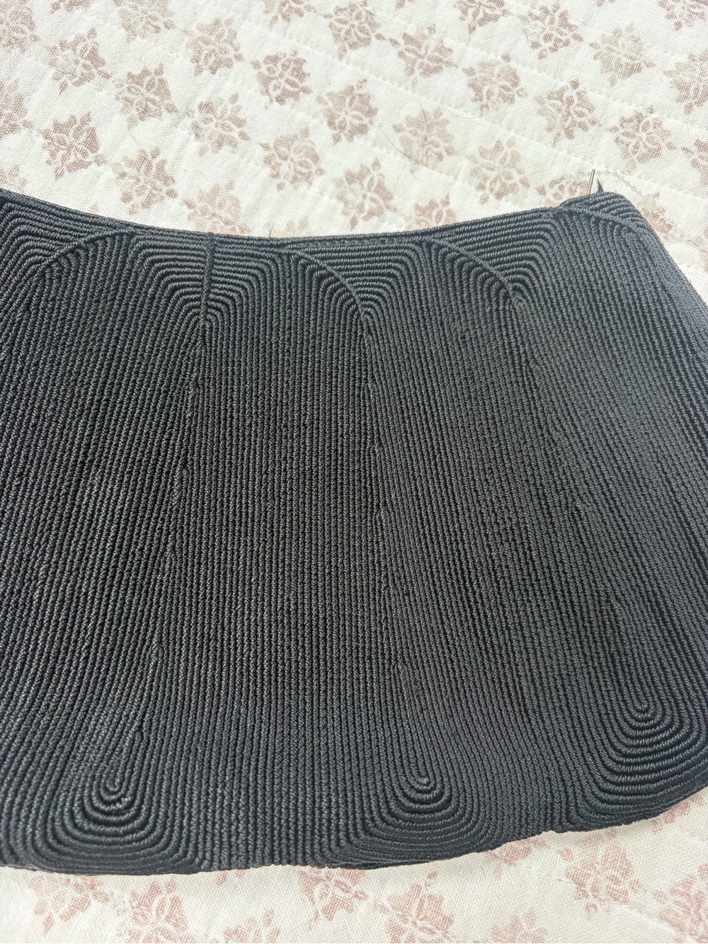 Vintage oversized Knit Clutch with Sculpted Rib Detail